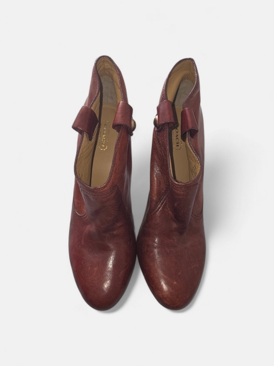Coach Shoes - Coach Leather Ankle Booties with Strap Accent